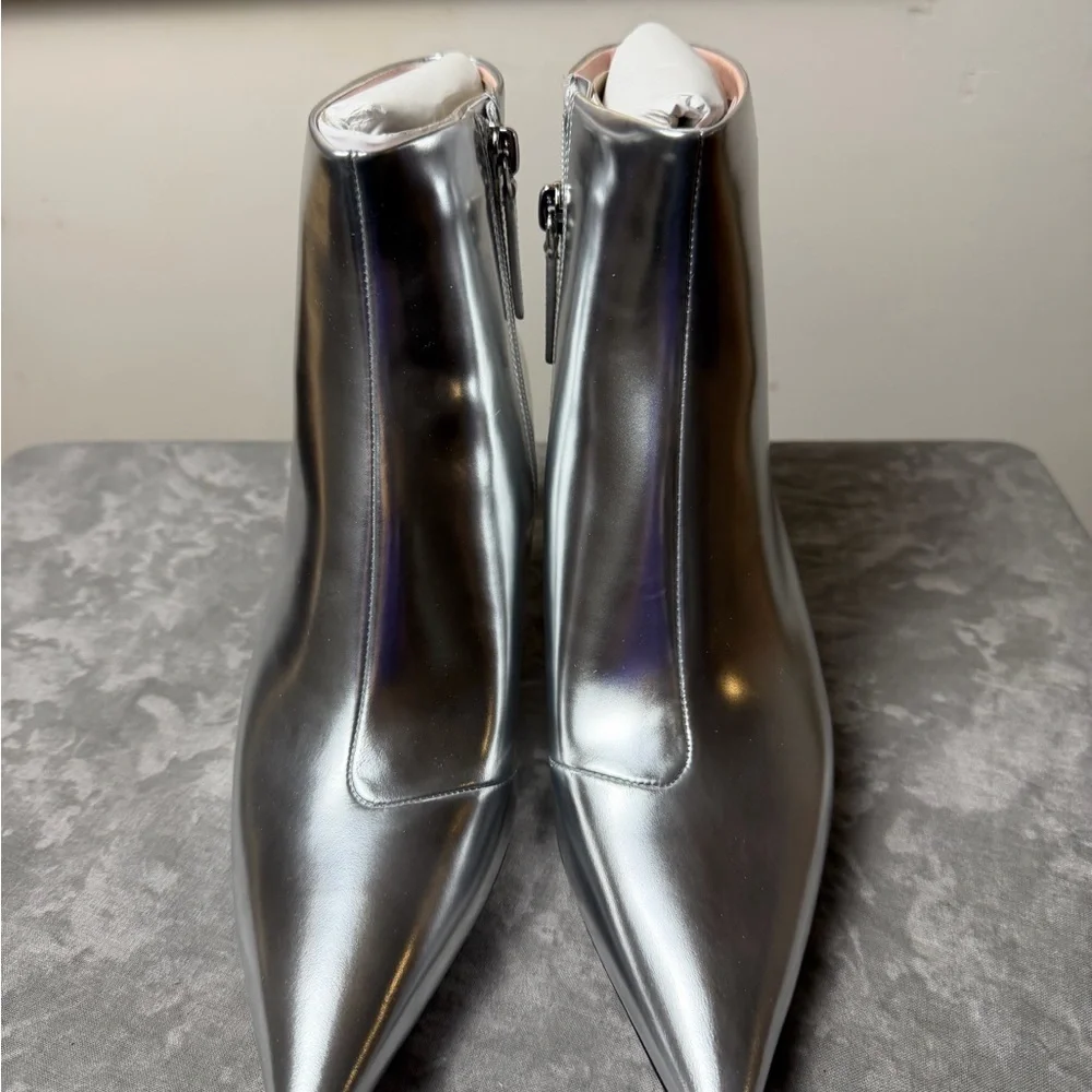 Brand New Kate Spade Silver Garnish Zip Up Ankle Boots Size 9 - Picture 12 of 16